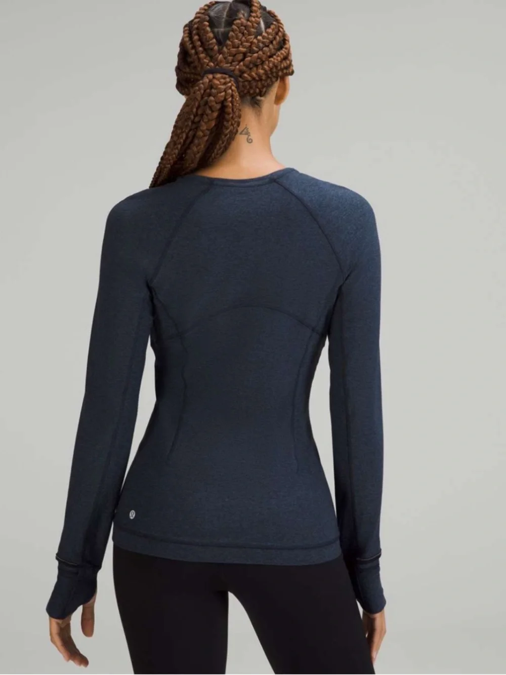 Lululemon Its Rulu Run Long Sleeve Shirt Heathered True Navy/Black